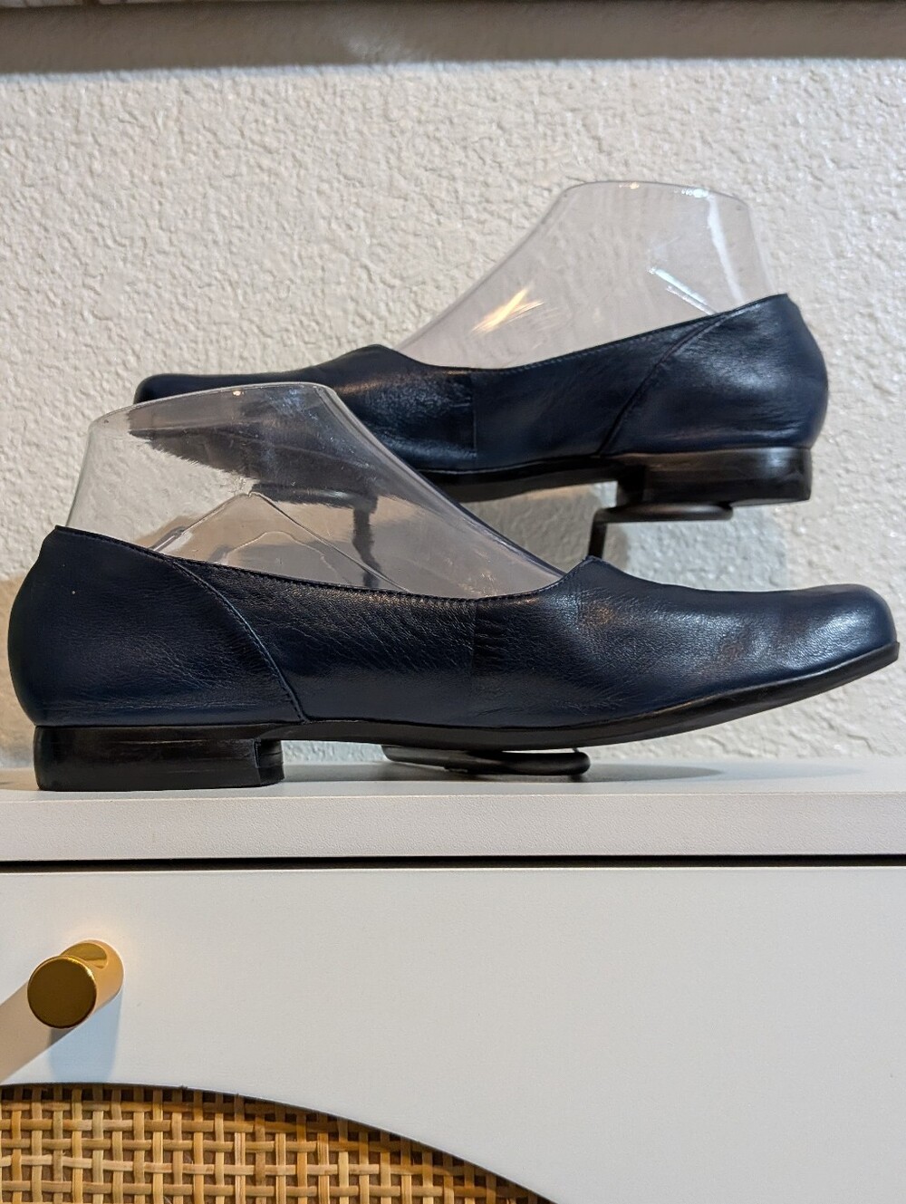 Antonio Melani Navy Blue Leather Slip-On Flats Size 7.5